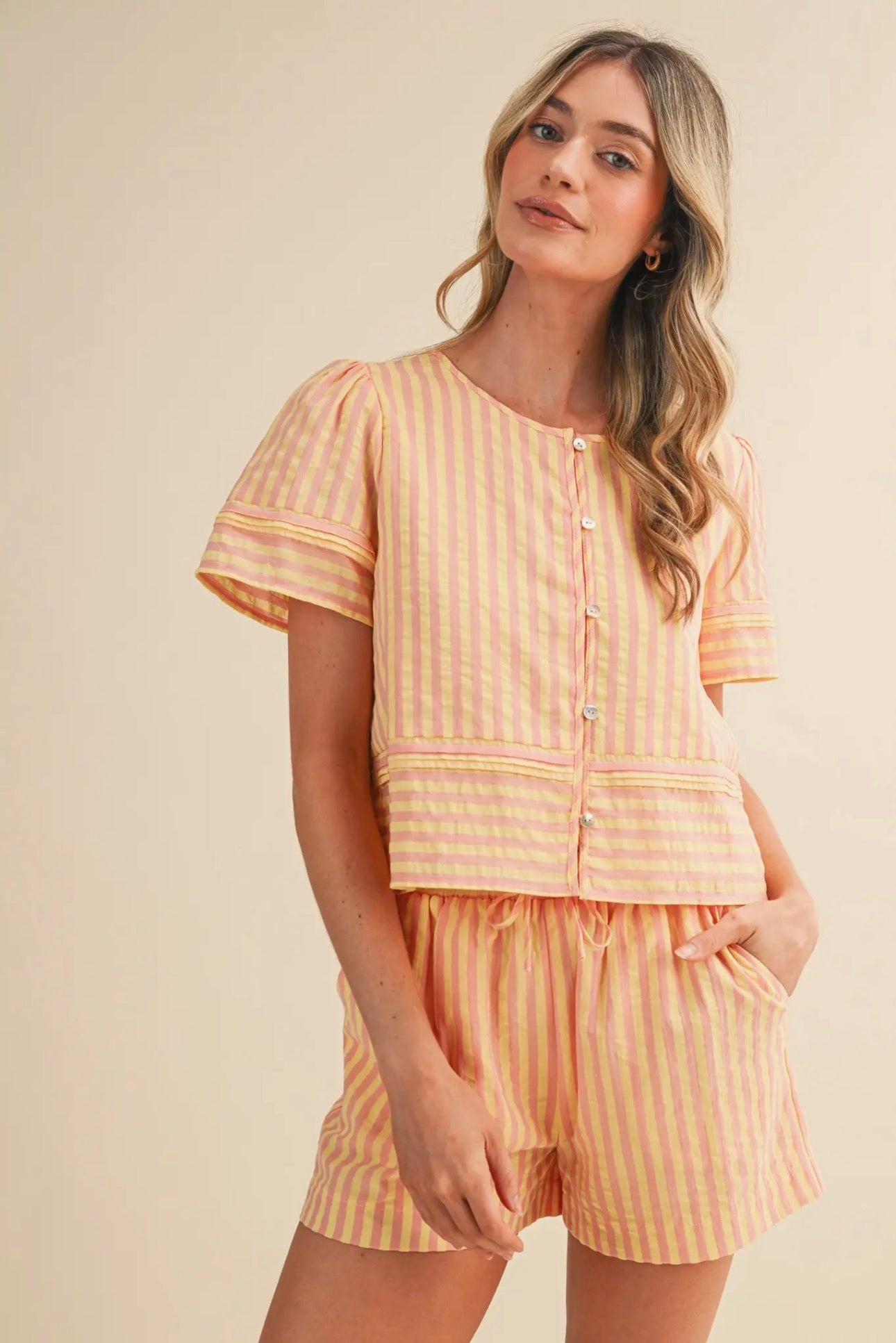 Stripe Short Set