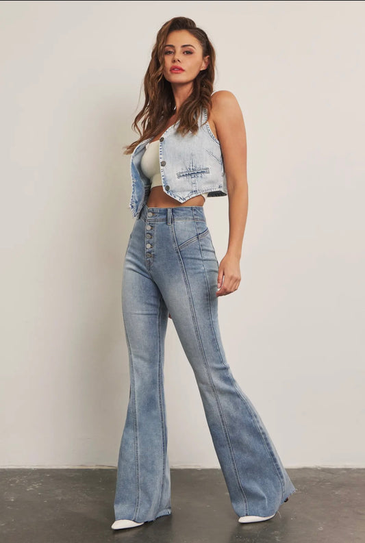 High Rise Flare with Seam  Detail