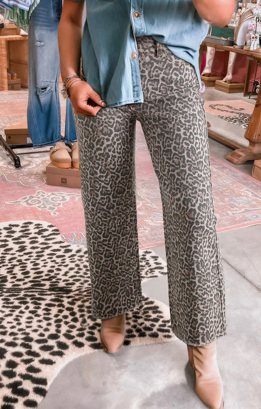 Leopard Wide Leg jean