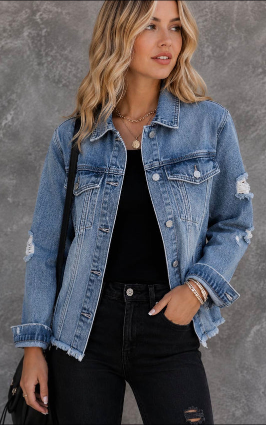 Distressed Denim Jacket