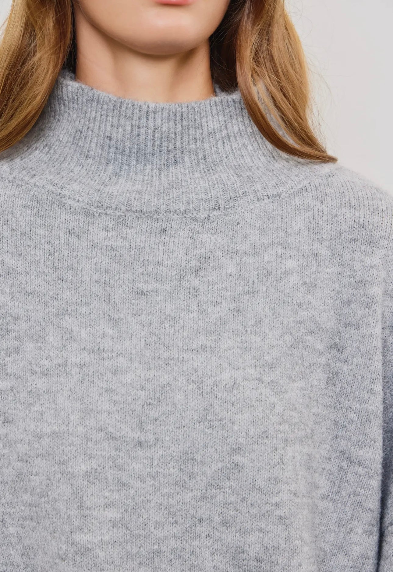 Heather Mock Neck Knit Top