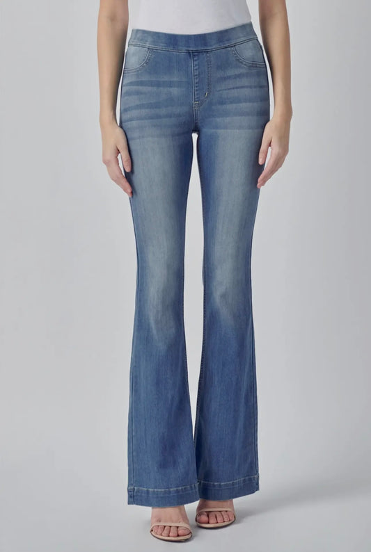 Bell Bottom Pull On Jeans