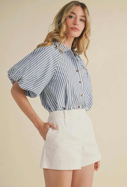 Bubble Sleeve Button Down
