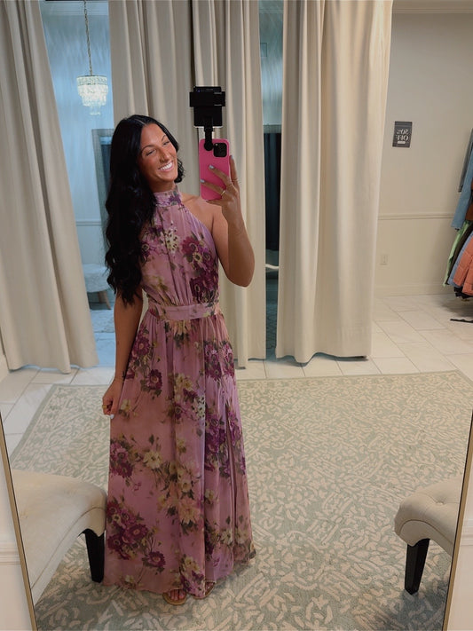 Backless Floral Dress